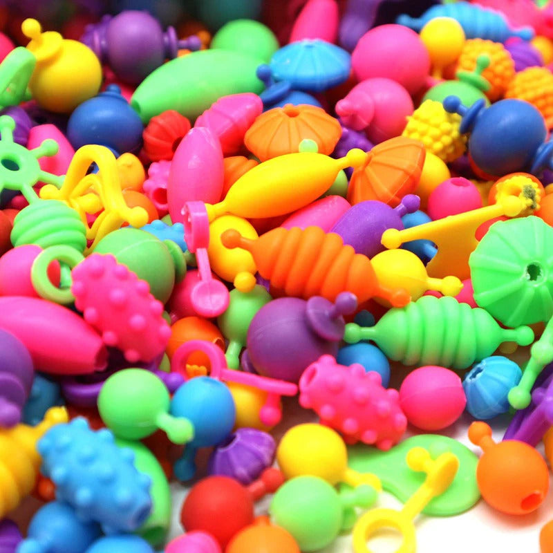 100pcs Pop Beads Children Girls Princess Jewelry Making Kit Creative Necklace Bracelet Rings DIY Ideal Christmas Birthday Gifts