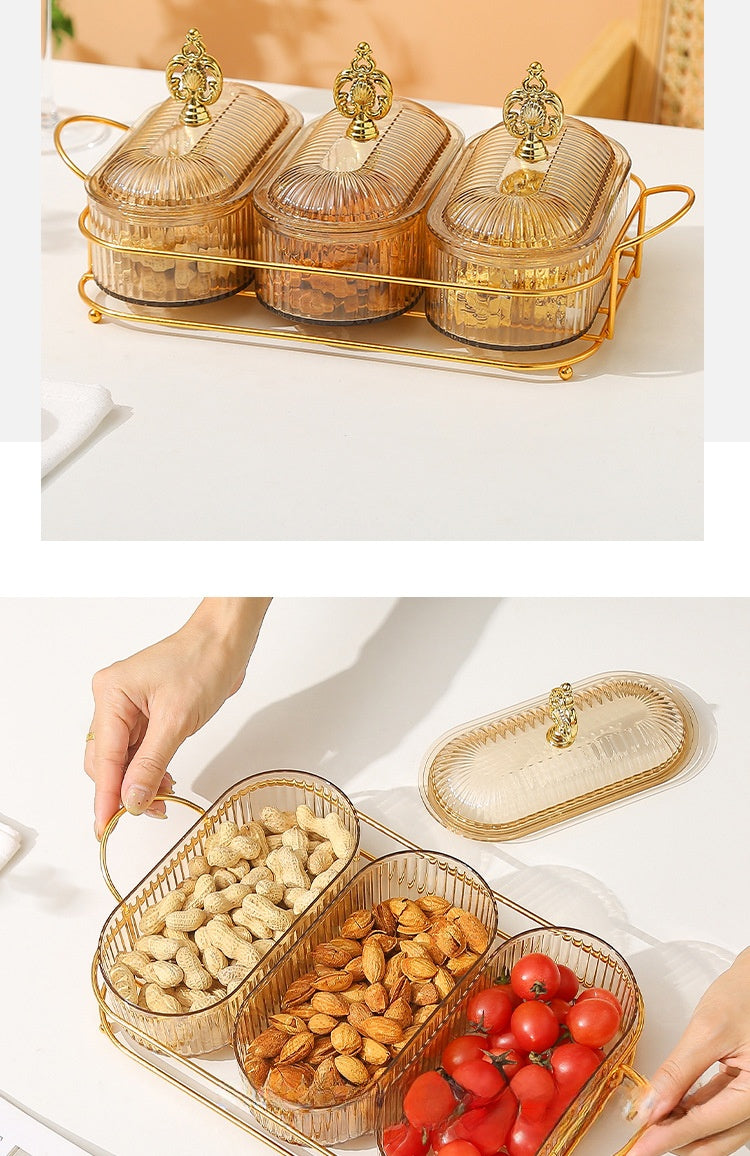 Living Room Household Coffee Table Nut Plate Oval Dish Compartment Plate Snack Plate Dessert Plate Nut Plate Candy Plate