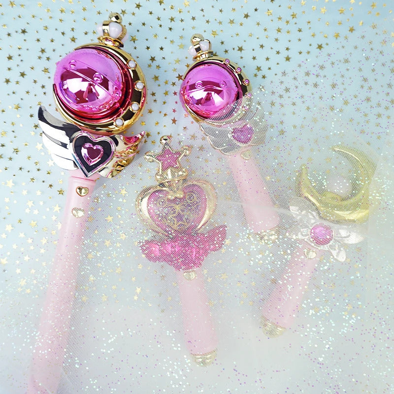 Flower Fairy Glowing Sound Effects Stars Magic Wand Children Magic Fairy Princess Costume Props Dollhouse Party Favor For Girls