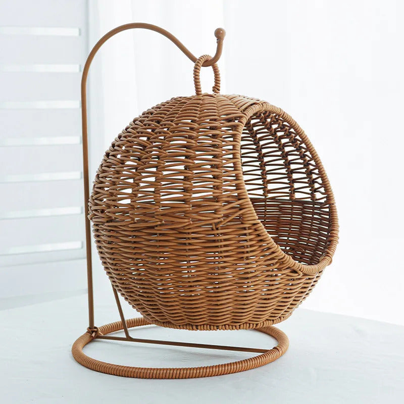 Imitation Rattan Weaving Creative Household Desktop Fruit Basket Dessert Candy Basket Fruit Hanging Basket Snack Storage Basket