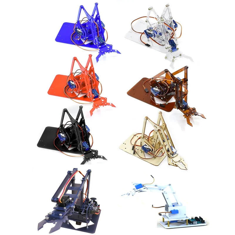 SG90 4 Dof Unassembly Acrylic Mechanical Robot Manipulator Claw For Arduino Robot Arm DIY Kit UNO Programmable Robot Starter Kit