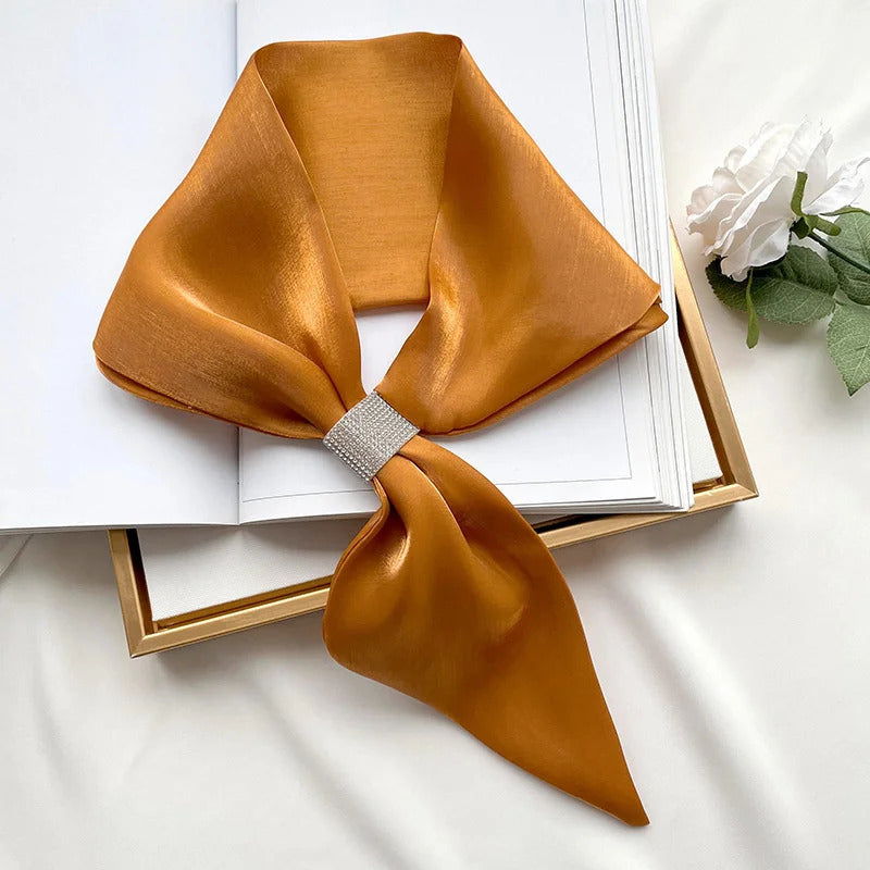 Fashion Small Silk Scarf Women Neckerchief Bandana Female Small Ear Scarf Korean Style Tie Bag Headband Decoration Neck Scarf