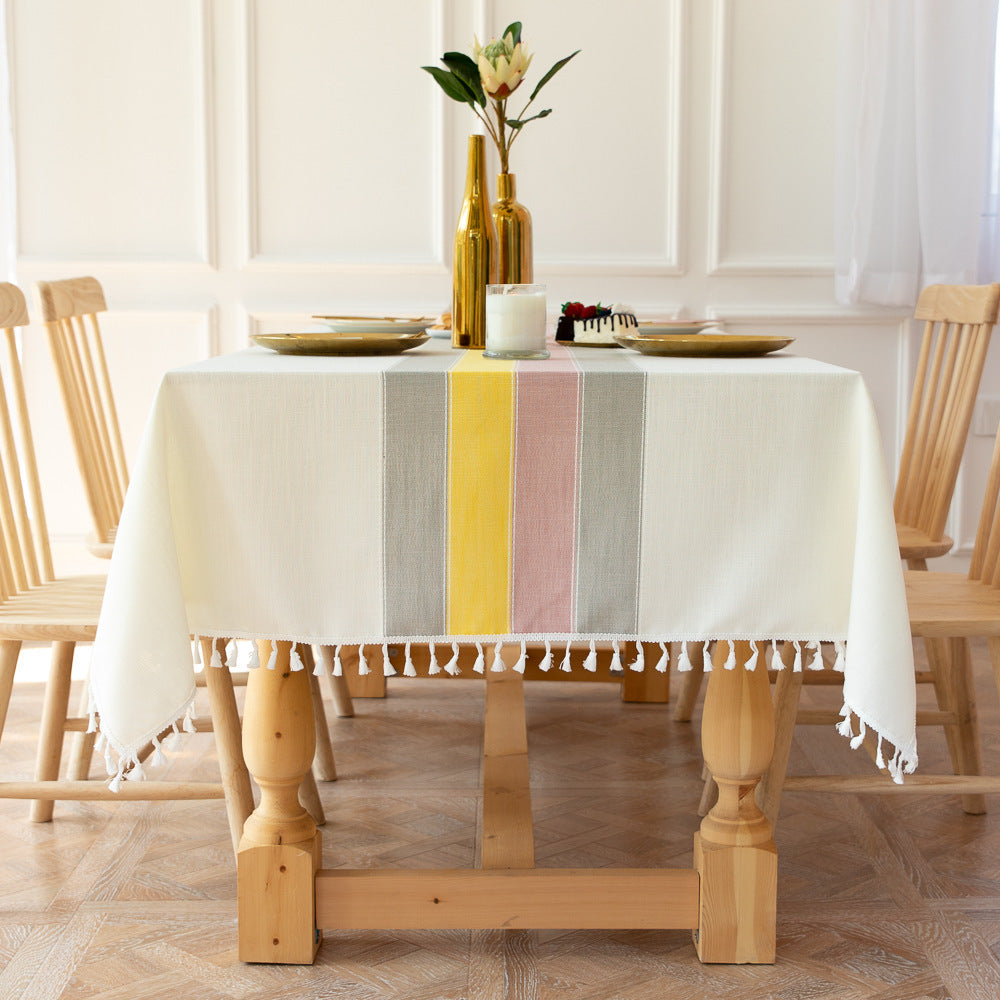 Cross-border INS Waterproof Tablecloth Home Use Imitation Cotton Linen Dining Tablecloth Modern Simple Tablecloth Table Mat Cover Towel Wholesale in Stock
