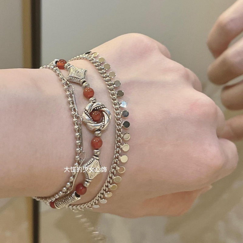 Exotic Miao Ethnic Style Multi-layer Bracelet for Girls 2025 New Cool High-end Ancient Style Unique Hand Jewelry