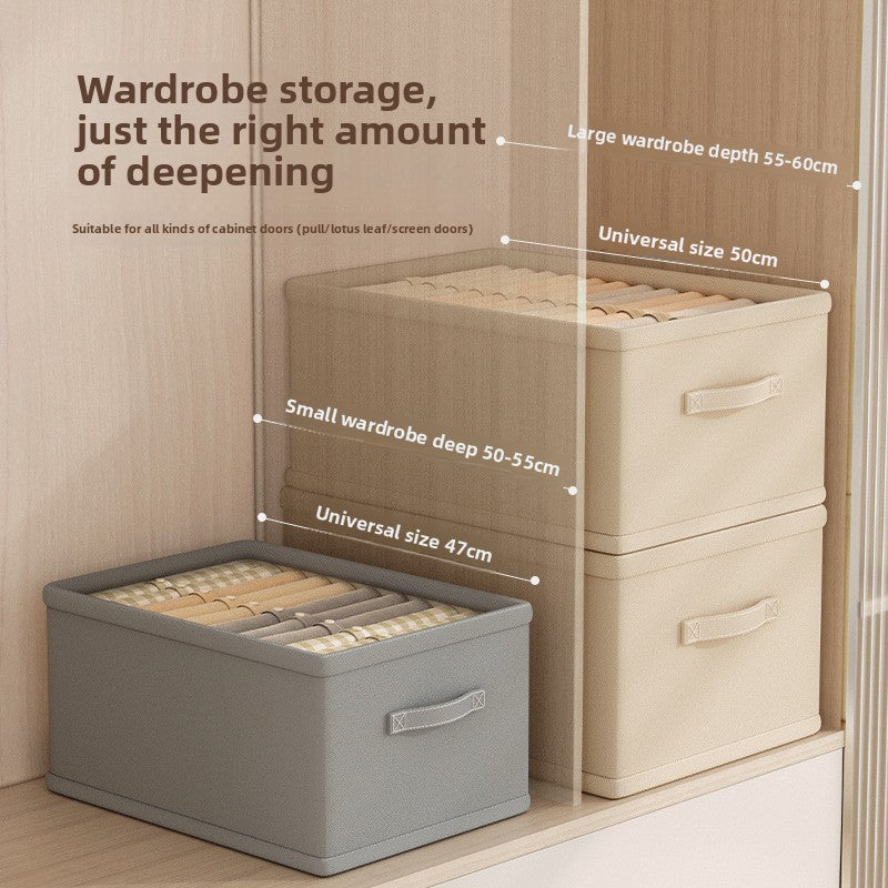 Drawer Style Wardrobe Storage Box Household Fabrics Clothes Pants without Lid Storage Cotton and Linen Storage Storage Basket Box