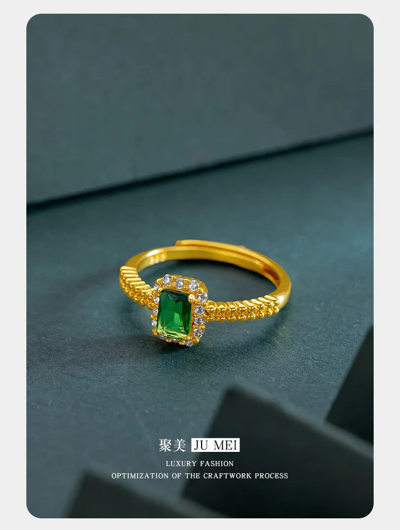 9999 24K  real gold store, same gold women's ring, beautiful moissanite jewelry