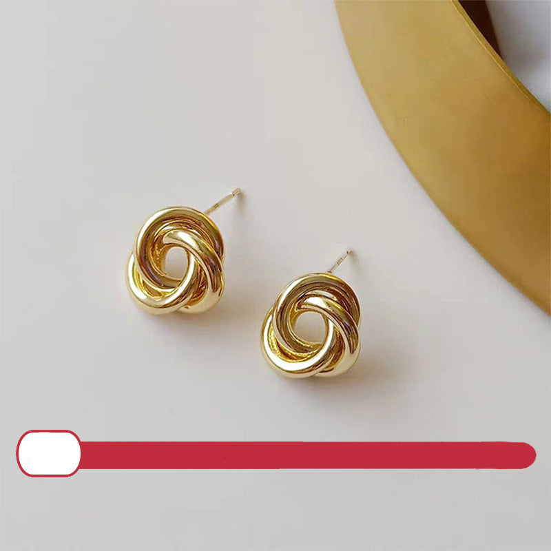 Simple Heart Circle Earrings Fashion Versatile Geometric Ear Clips Ear Studs Light Luxury High-end Feel Earrings for Women