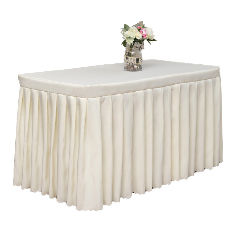 Wholesale Supply Polyester Plain Weave Table Skirt Cover Modern Simple Hotel Banquet Polyester Tablecloth Hotel Restaurant Tablecloth