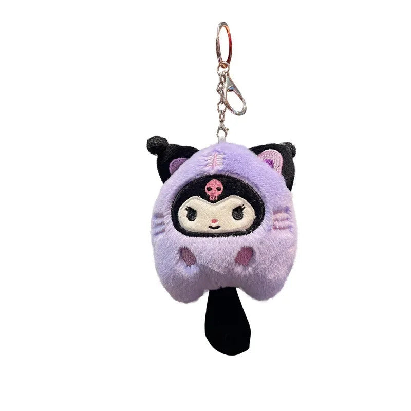 15cm/5.9in Kuromi Plush Keychains Melody Cinnamoroll Doll Cute Funny Hangings Ornament Toys Valentine Day Gift Girl Decoration