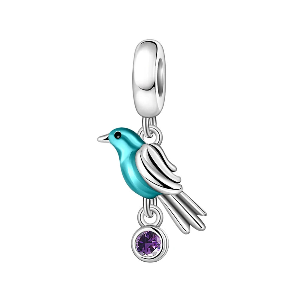 New 925 sterling silver hummingbird swallow pendant bead decoration Fit original European bracelet jewelry DIY women's jewelry