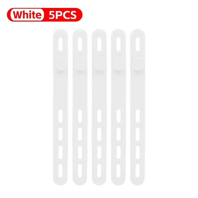 Silicone Cable Winder Charge Line Management Adjustable Straps Lock Cable Tie Straps for Home Office Reusable Data Wire Managers