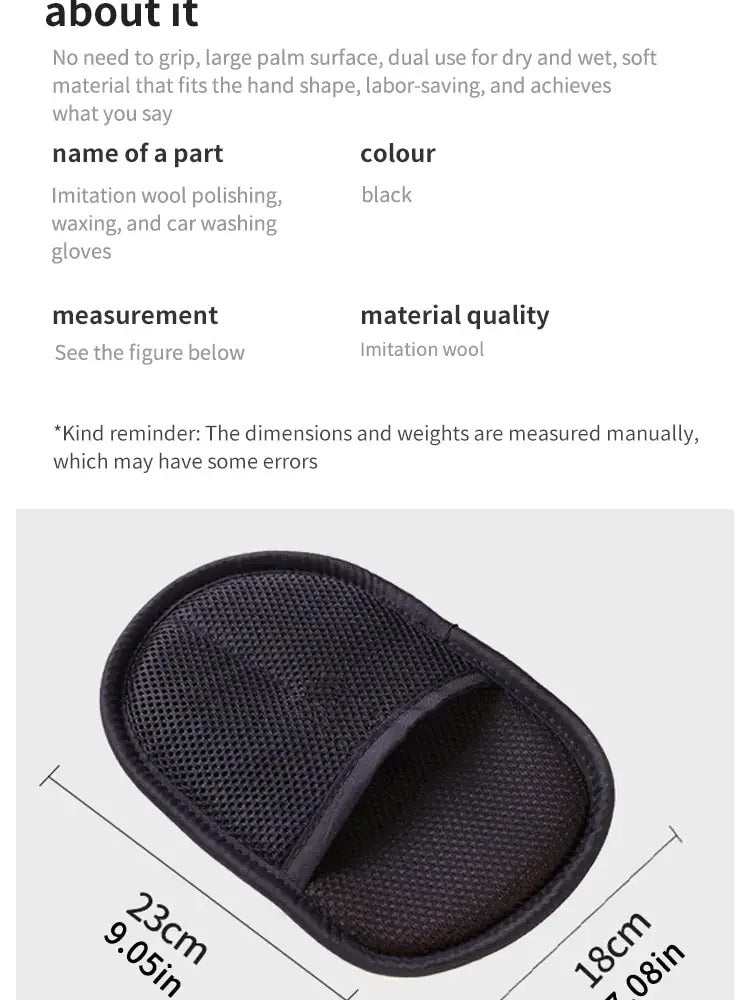 Car Washing Imitation Wool Gloves Thickened Plush Car Wiping Gloves Waxing Polishing Car Cleaning Products cleaning cloth