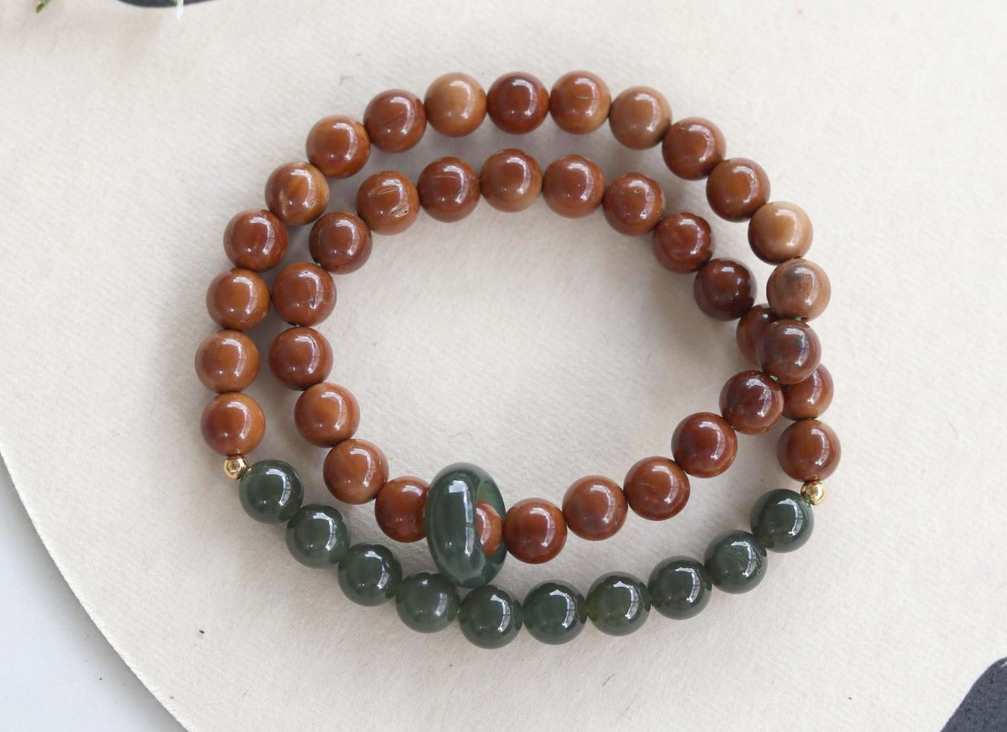 Natural Premium Cook Bodhi Temperament Bracelet Hetian Jade Running Ring Double Circle Artistic Handheld National Style Couple Bracelet