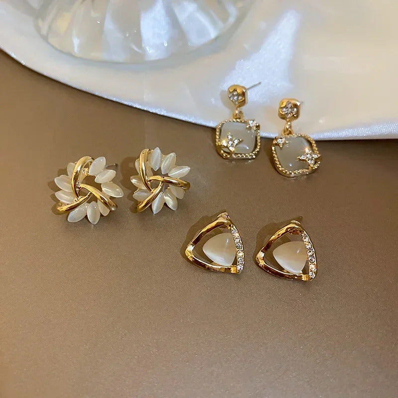 Korean Style Zircon Black Resin Square Ear Studs for Women Elegant Luxury Geometric Earrings 2024 Fashion Trends Jewelry Gifts