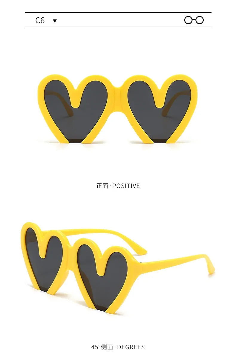 Love Birthday Party Sunglasses Woman Stage Performance Funny Sunglasses Hearts Sweet Fashion Travel Girls Sun Glasses gafas