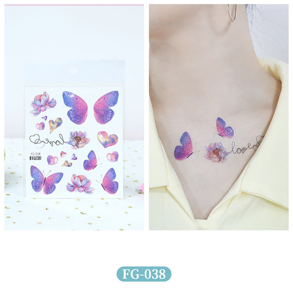 Glitter Gradient Butterfly Wing Tattoo Eye Corner Face Stickers Children's Eye Makeup DIY Stickers Fish Scale Performance Catwalk