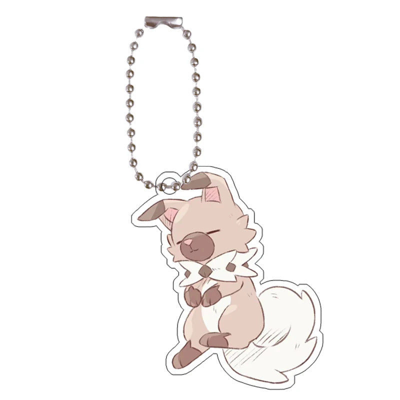 Pokemon Floragato Raichu Rockruff self-Made Cartoon Acrylic Key Chain Backpack Accessories Pendant Anime Classics Collection