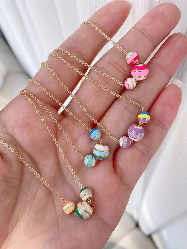 20PCS, Gold Plated Enamel Rondelle Spacer Beads Charms Loose Bead DIY Jewelry Making Necklace Bracelet Supplies