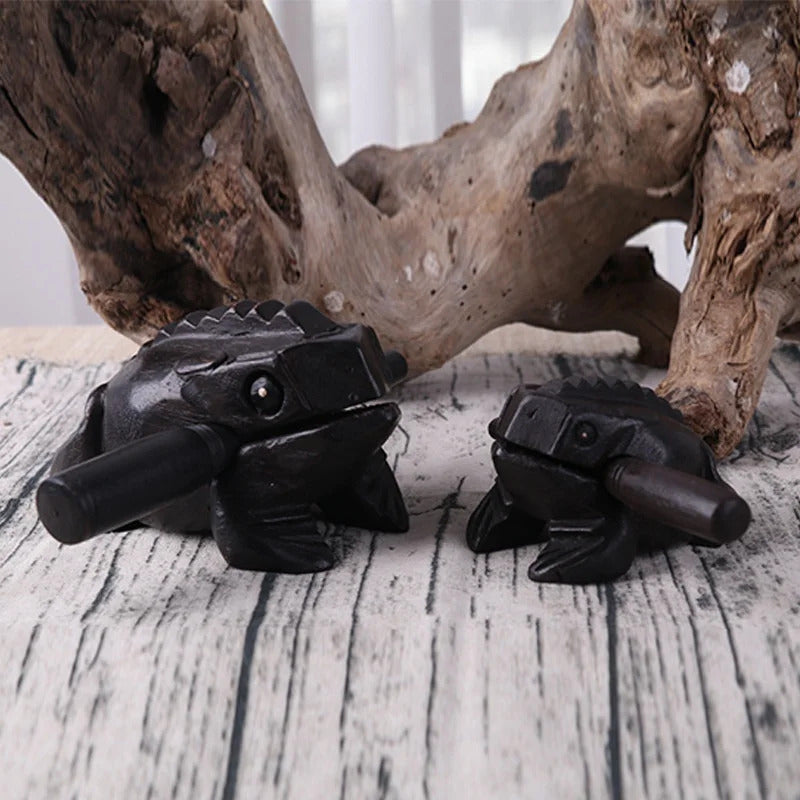 1pc Wooden Frog Guiro Rasp,Handcrafted Wooden Frog Musical Instrument,African Wooden Frog Rasp Musical Instrument for Adults