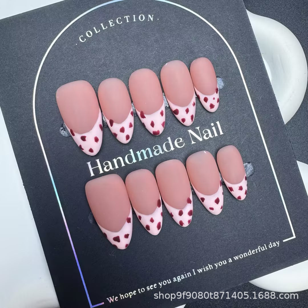 Wearable Handmade French Cat Eye Leopard Print Light Luxury Elegant Ins Wearable Nail Art Stickers Finished Hot Item