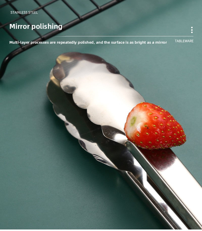 Stainless Steel Food Tongs Thickened Anti-scald Kitchen Tools Wholesale Buffet Bread Tongs BBQ Steak Food Tongs