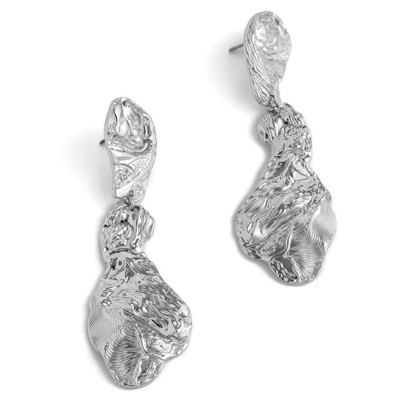 Personalized pleated hollow heart earrings various combinations of sunflower alloy earrings