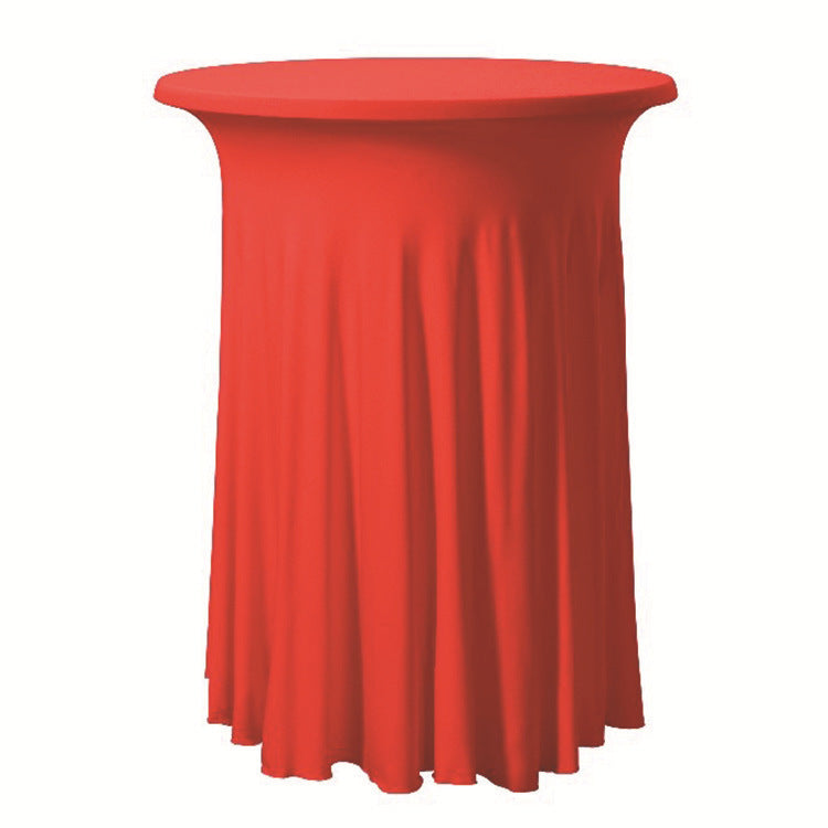 Elastic Tablecloth Cocktail Skirt Table Cover Banquet High Bar Round Elastic Cover