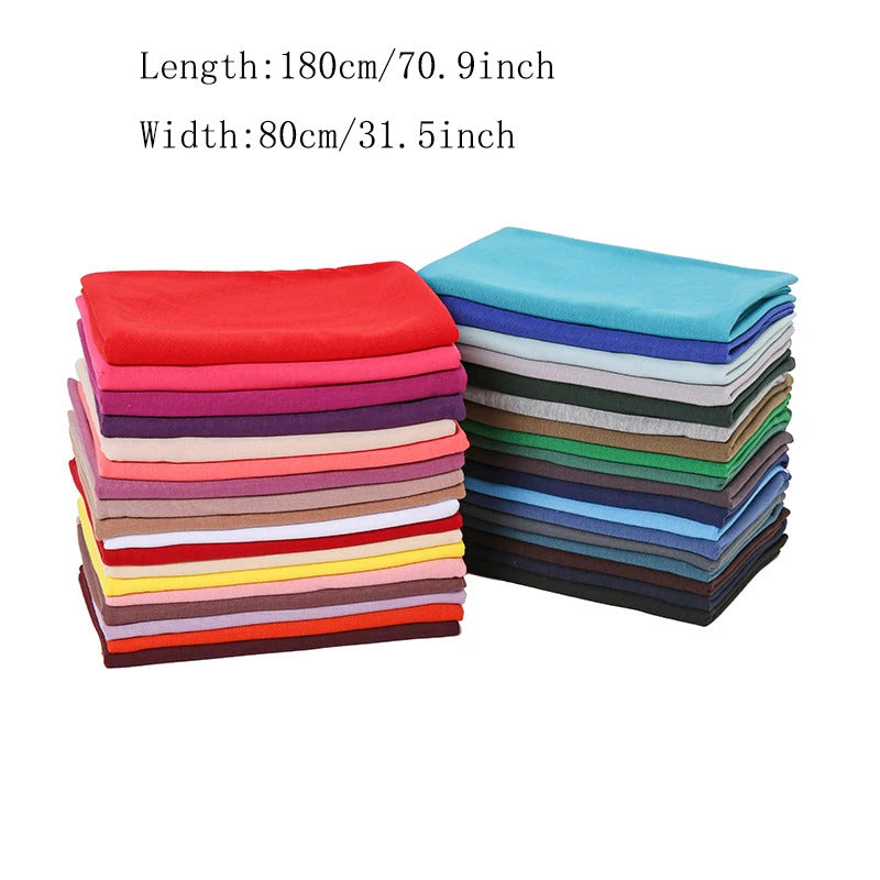 Plain Cotton Jersey Hijab Stretch Scarf Women Muslim Shawl Big Size Long Muffler Fashion Ramadan Headband Turban 180*80cm