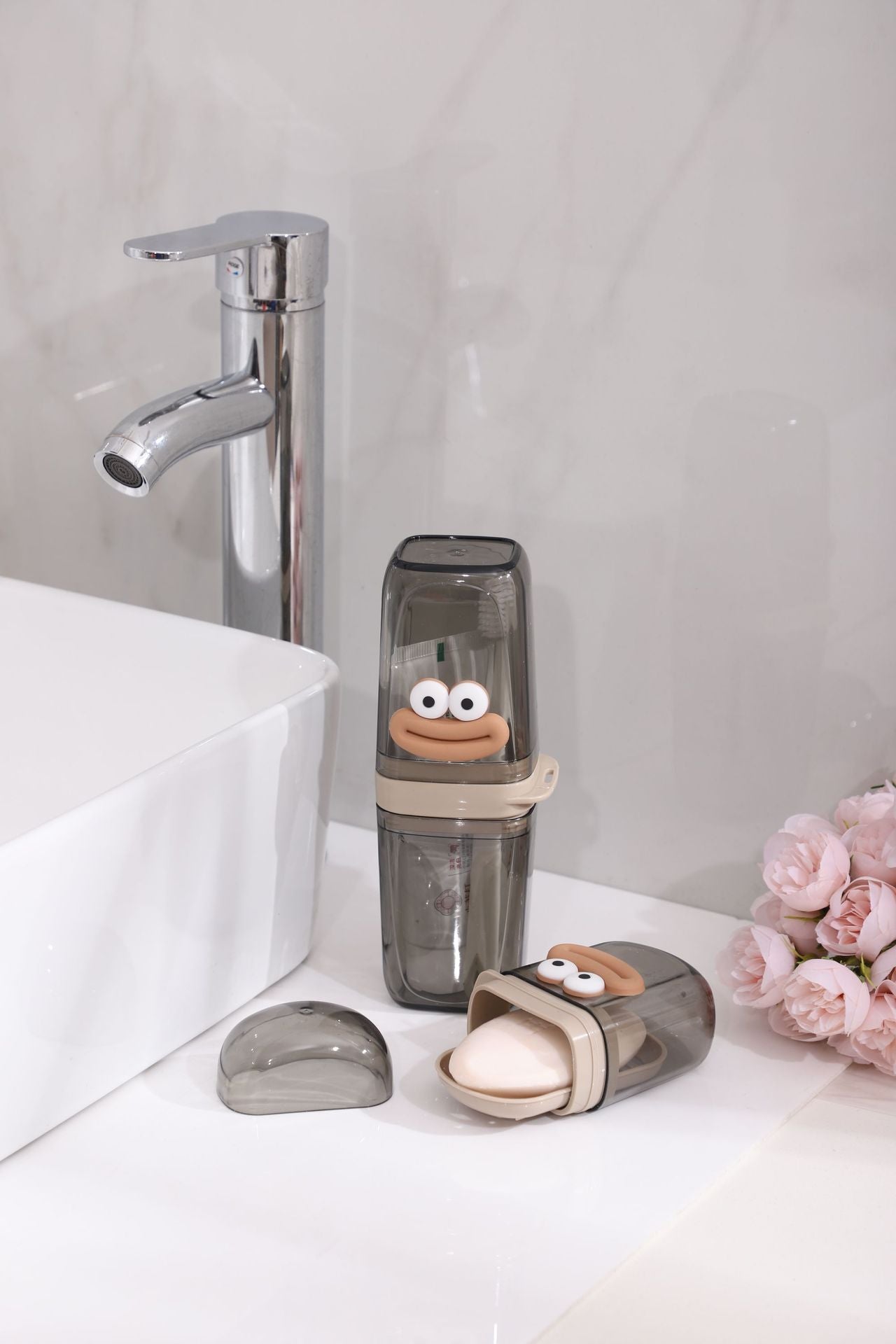 Cartoon Cute Mouthwash Cup Home Children Travel Portable Washing Cup Soap Box Set Toothbrush Cup Toothpaste