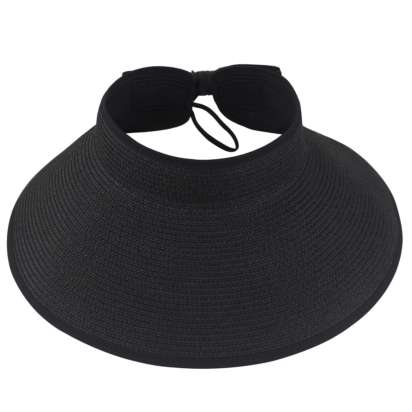 2023 New Women Roll Up Sun Visor Wide Brim Straw Hat Summer Foldable Packable UV Protection Cap for Beach Travel Bonnet