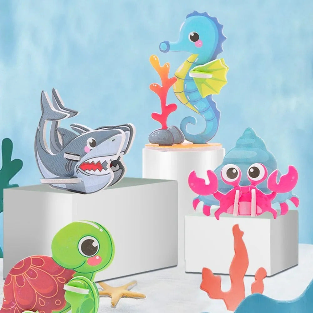 30pcs New Paper Jigsaw Puzzles 3D Early Education Puzzle Model Handmade Children's Toys Assembly Model Kids