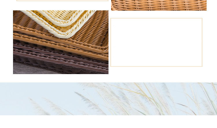 ✅Fruit Basket Bread Basket Supermarket Hotel Display Basket Display Basket Handmade Storage Basket Rattan Woven Basket Imitation Rattan Weaving