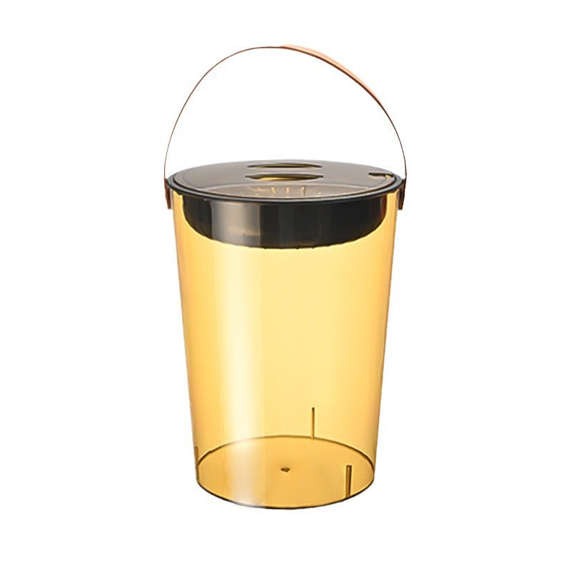 Tea Bucket Office Large Capacity with Strainer Dry Wet Separation Household Table round Portable Transparent Tea Residue Barrel