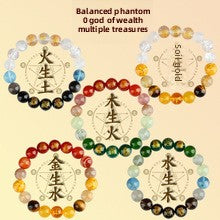 Natural Citrine Bracelet Women's Bracelet Rutile Gold Rutilated Quartz Bracelet Brazil Scattered Beads Money Drawing and Luck Changing Gifts for Girlfriend