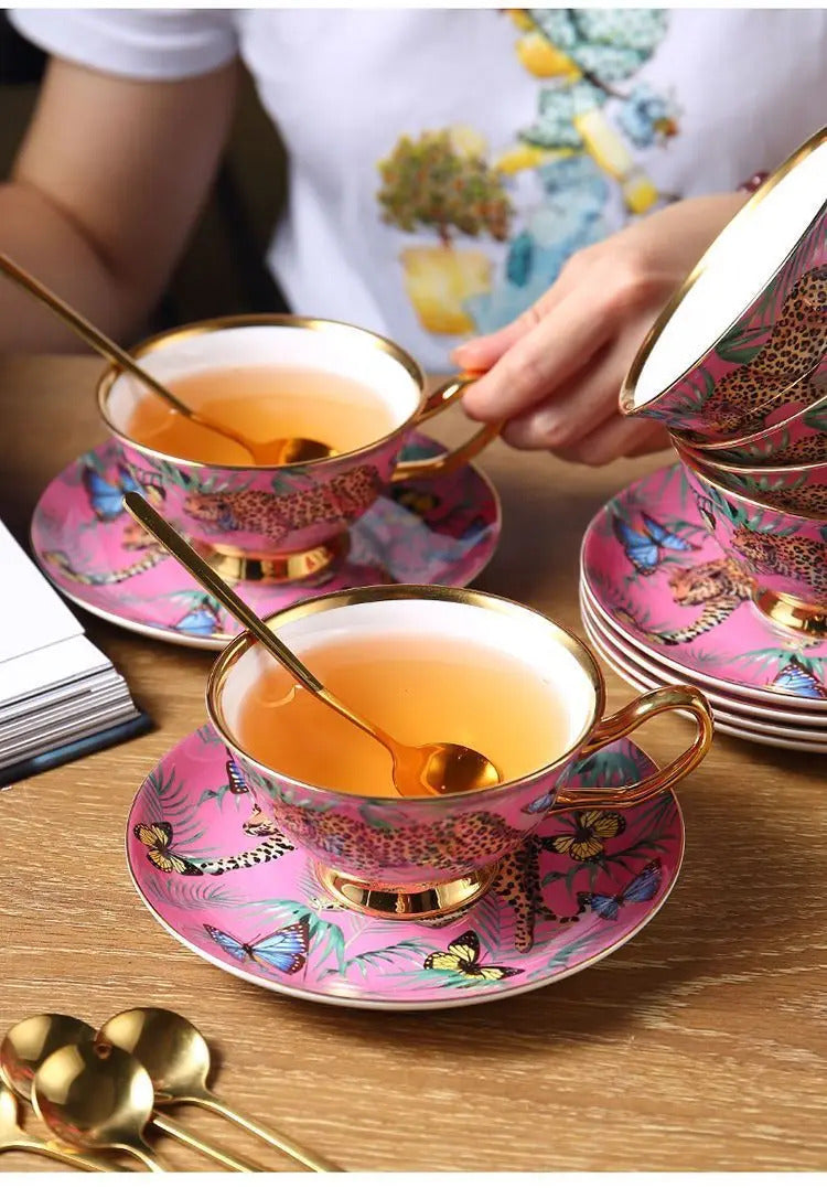 Leopard coffee cup/birthday gift/milk tea cup