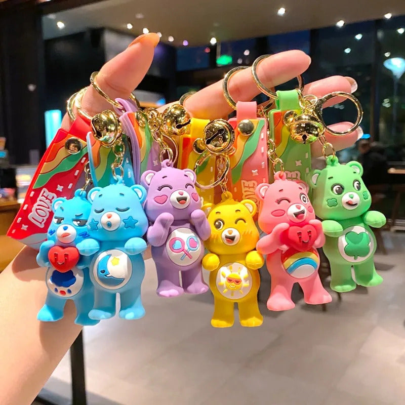 Care Bears Kawaii Keychain for Boys Girls Anime Cartoon Cute Key Ring Bag Car Fashion Decorative Pendant Children Toys Gifts