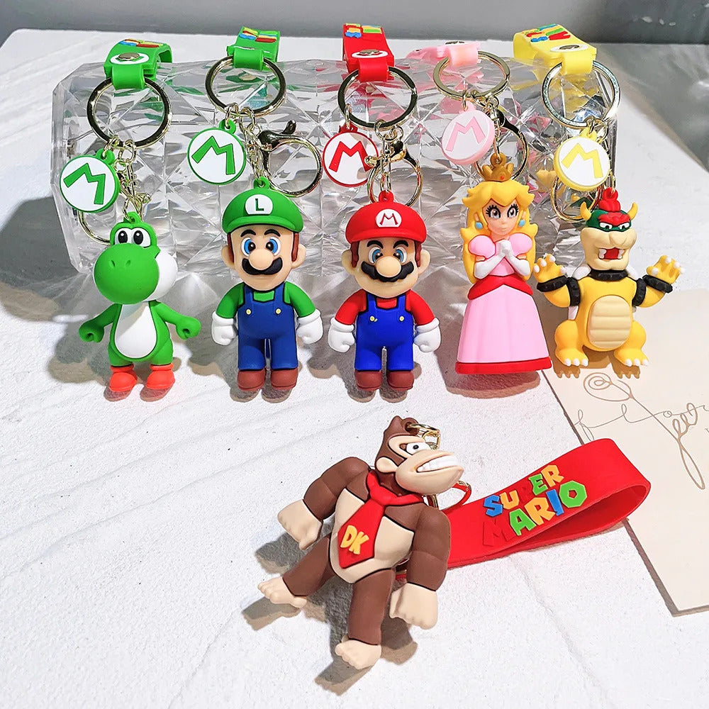 Mario Series Key chain Cute Super Mario Doll bag Pendant Car key chain, holiday gift, small decoration key chain