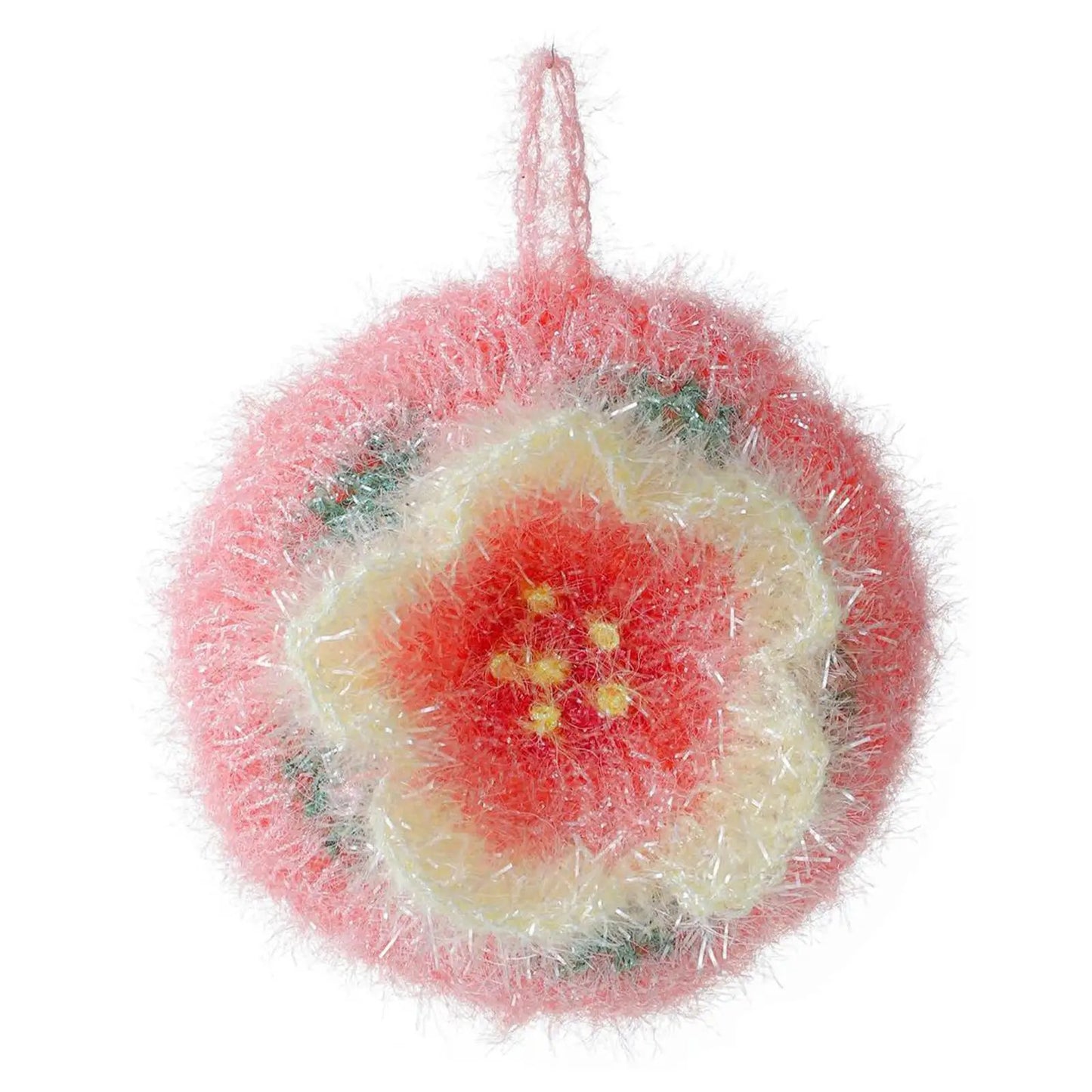 Colorful pearl shaped dishwashing cloth - hand crocheted kitchen cleaning cloth, reusable and fun to design