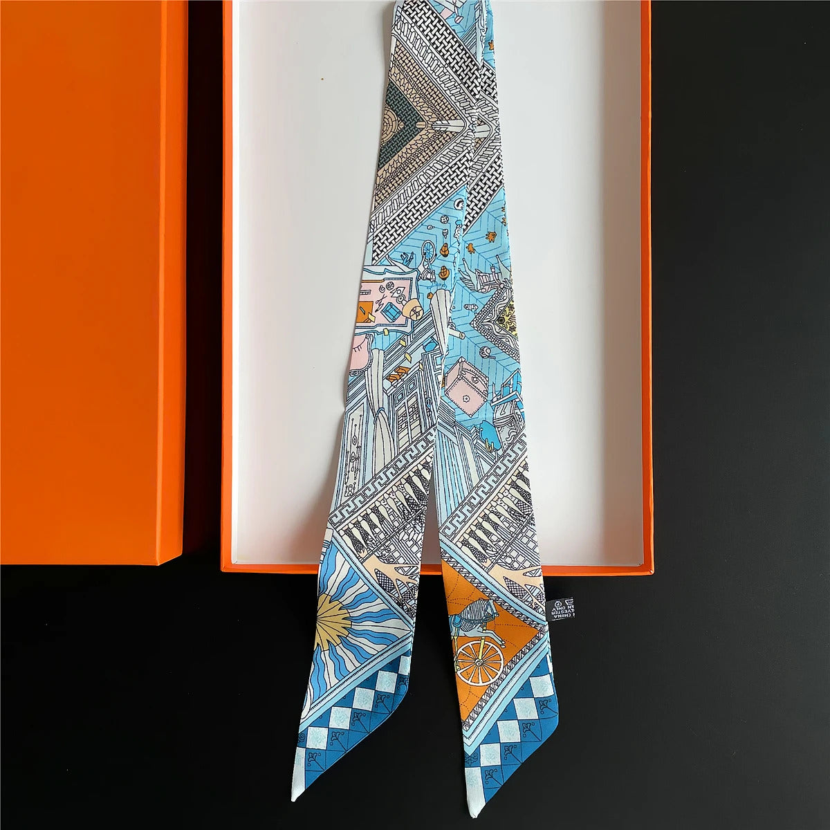 Brand Design Twill 100% Silk Scarf Luxury Fashion Scarf Women Foulard Skinny Bag Scarves New Hot Neckerchief Hair Headband