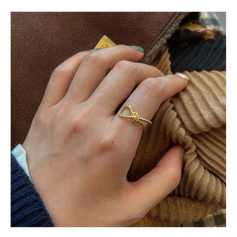 Sand Gold Opening Adjustable Frosted Ring Women's Fashion Sweet Light Luxury Niche Exquisite Ring Ancient Design