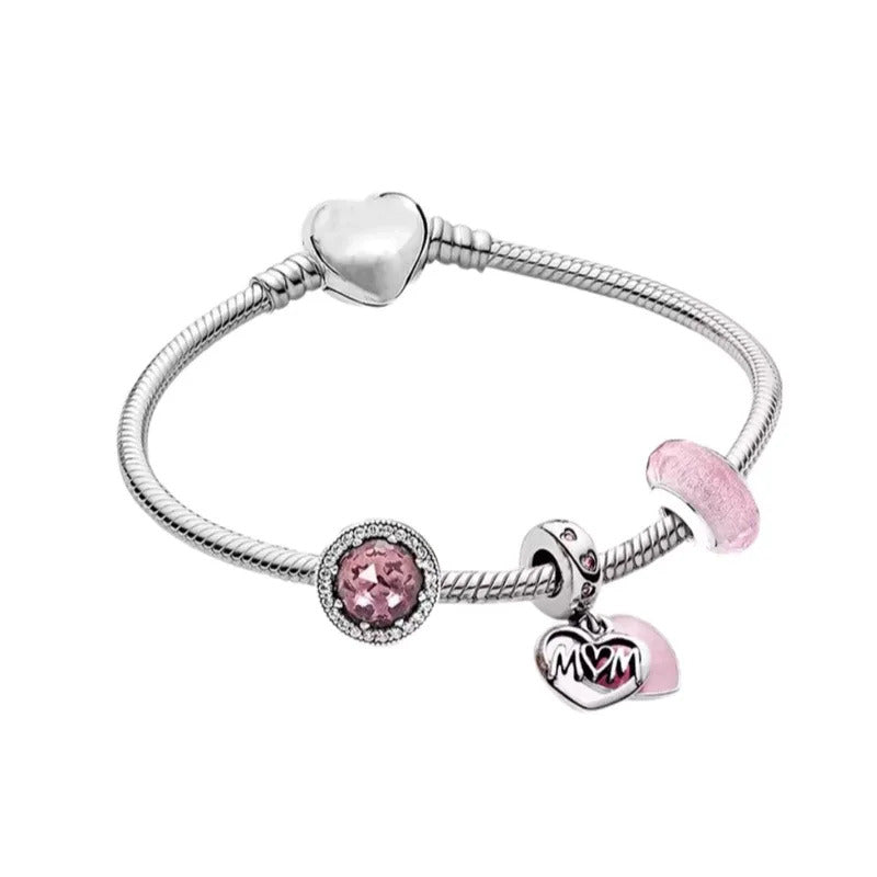 Luxurious 100%925 sterling silver original cute animal charm bead DIY set bracelet, high-end birthday gift jewelry for women