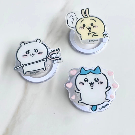 Kawaii Chiikawa Usagi Magnetic Mobile Phone Holder, Cute Cartoon Smartphone Bracket for iPhone or Phone Case