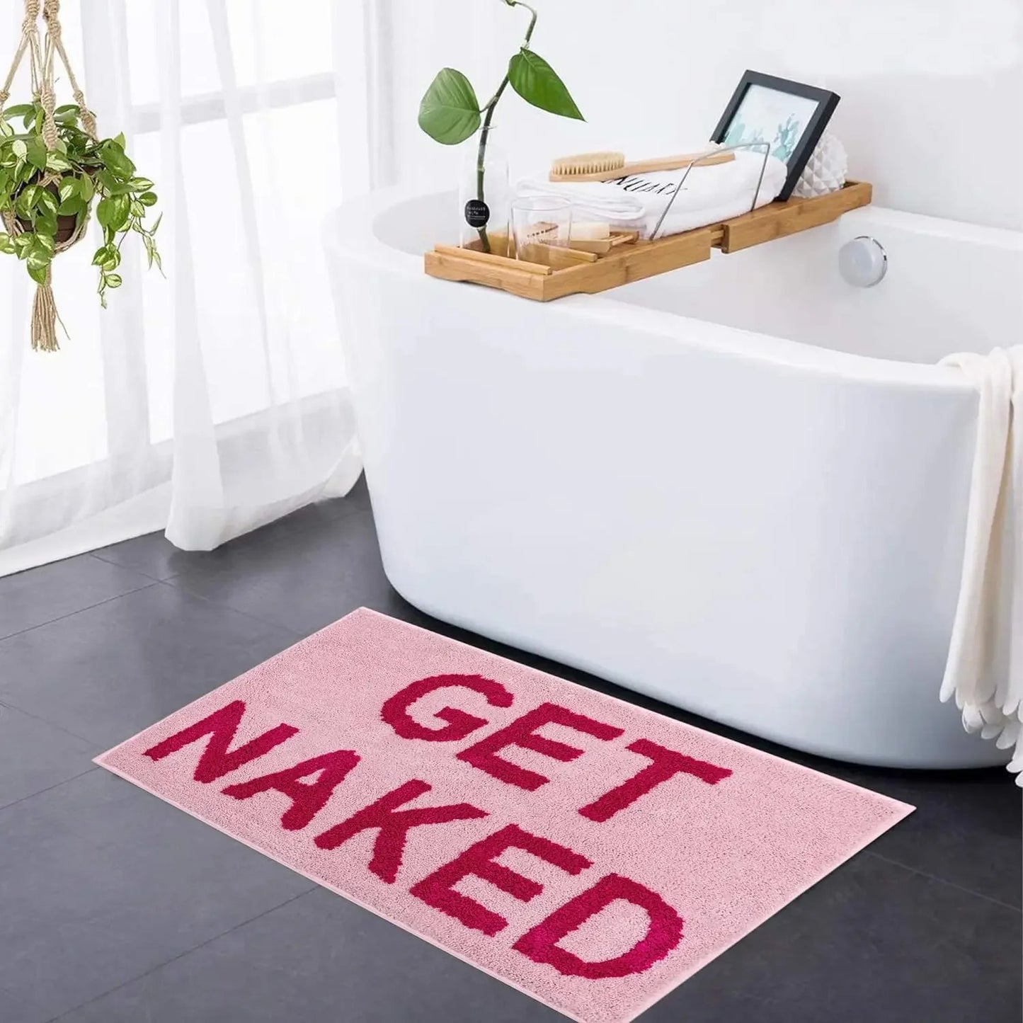 English Get Naked Bath Mat Soft Tufted Bathroom Rugs Bathtub Mat Entrance Doormat Living Room Apartment Home Decor Carpet Hippie