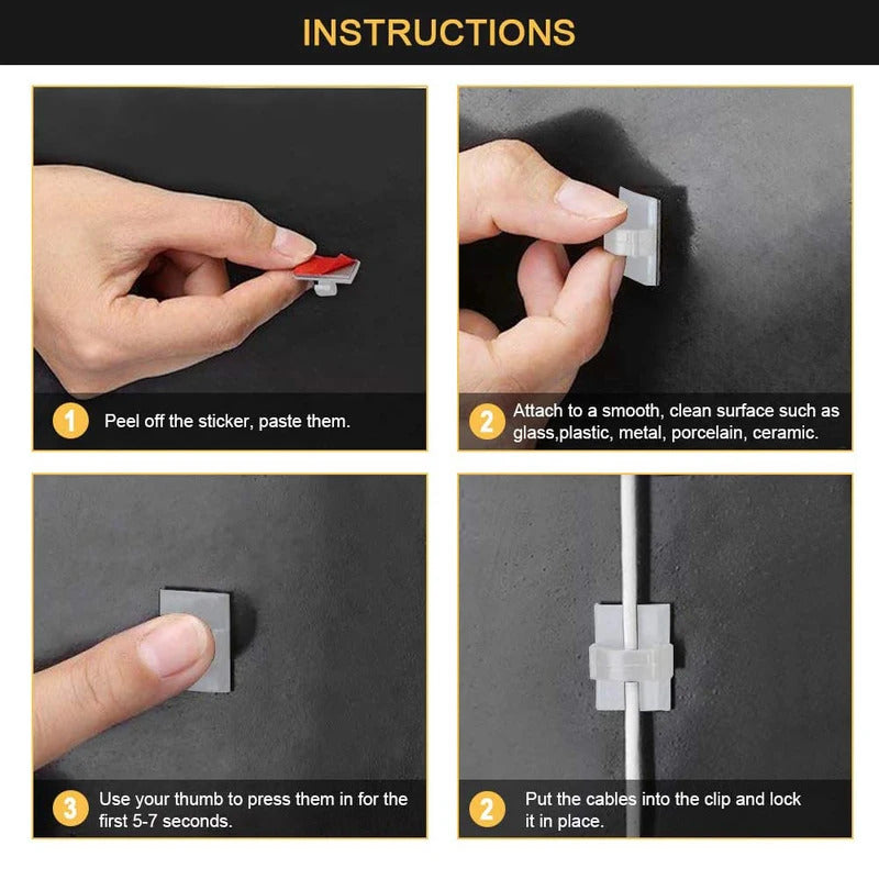 20PCS Cable Clips Flexible Cable Organizer Management USB Wire Winder Protector Cable Holder for PC Mouse Headphone Earphone