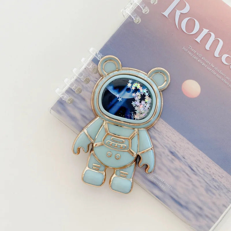 Foldable Desktop Bracket Kawaii Cartoon Stand Cute Liquid Quicksand Astronaut Stand Holder Phone Holder Desk Accessories