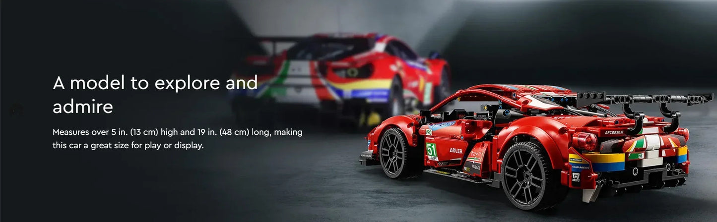 TECHNICAL 488 GTE Ultimate MOC Race Car Building Set 1684PCS Advanced Engineering Model STEM DIY Vehicle Bricks 42125