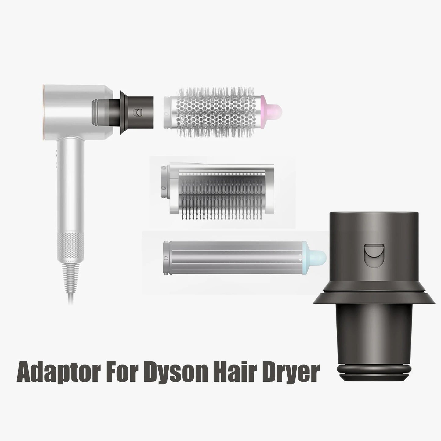 Cyan Hair Dryer Curling Attachment 30/40mm Auto Curling Nozzle For Dyson Supersonic&HS01/05 Airwrap Large Firm Smoothing Brush