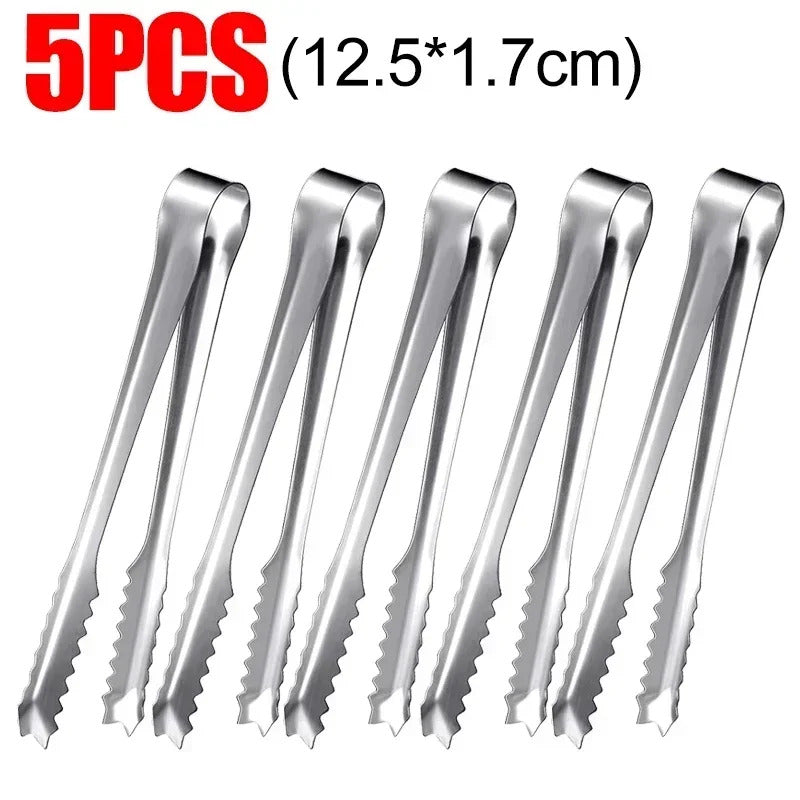 Stainless Steel Ice Tongs Bread Cake Clamps Salad Coffee Sugar Cubes Clips for Restaurant Bar Party Serving Tongs Kitchen Tools