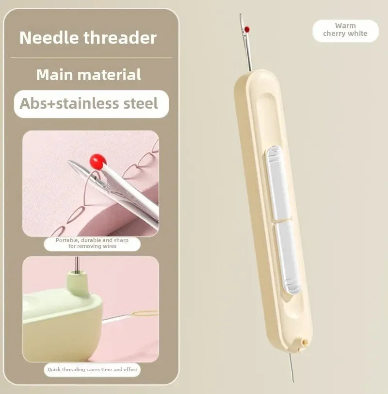 2 In 1 Needle Threader and Seam Ripper Tool Multifunctional Sewing Thread Remover Cross Stitch Crafting Accessories Easy Use