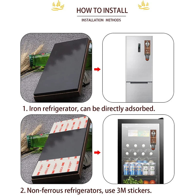 LMETJMA Magnetic Basketball Bottle Opener Wooden Wall-mounted Beer Bottle Opener with Cap Catcher Ideal Gift for Basketball JT82
